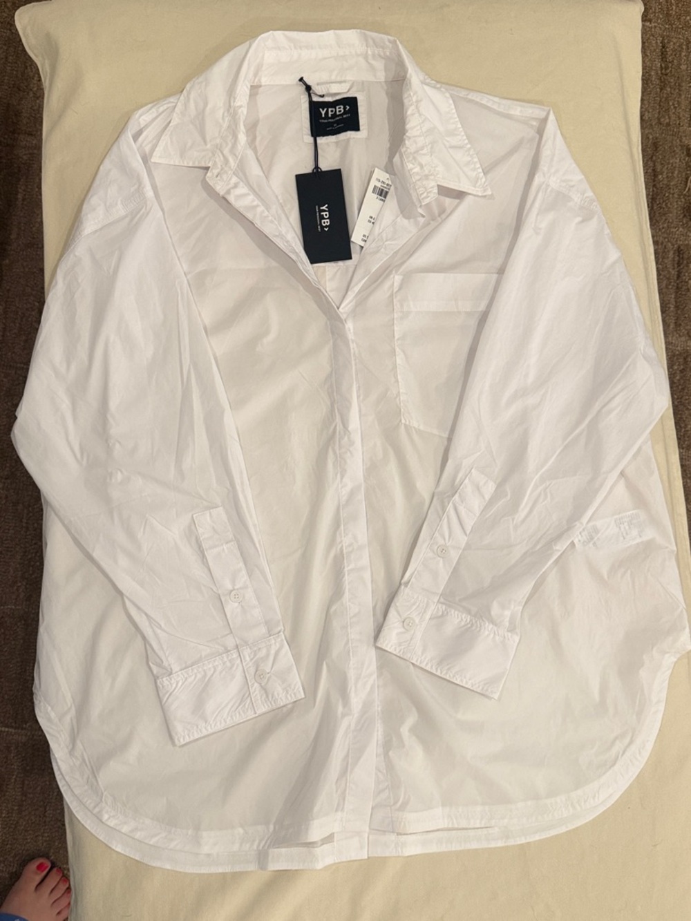 YPB White Cotton Button-Up Shirt